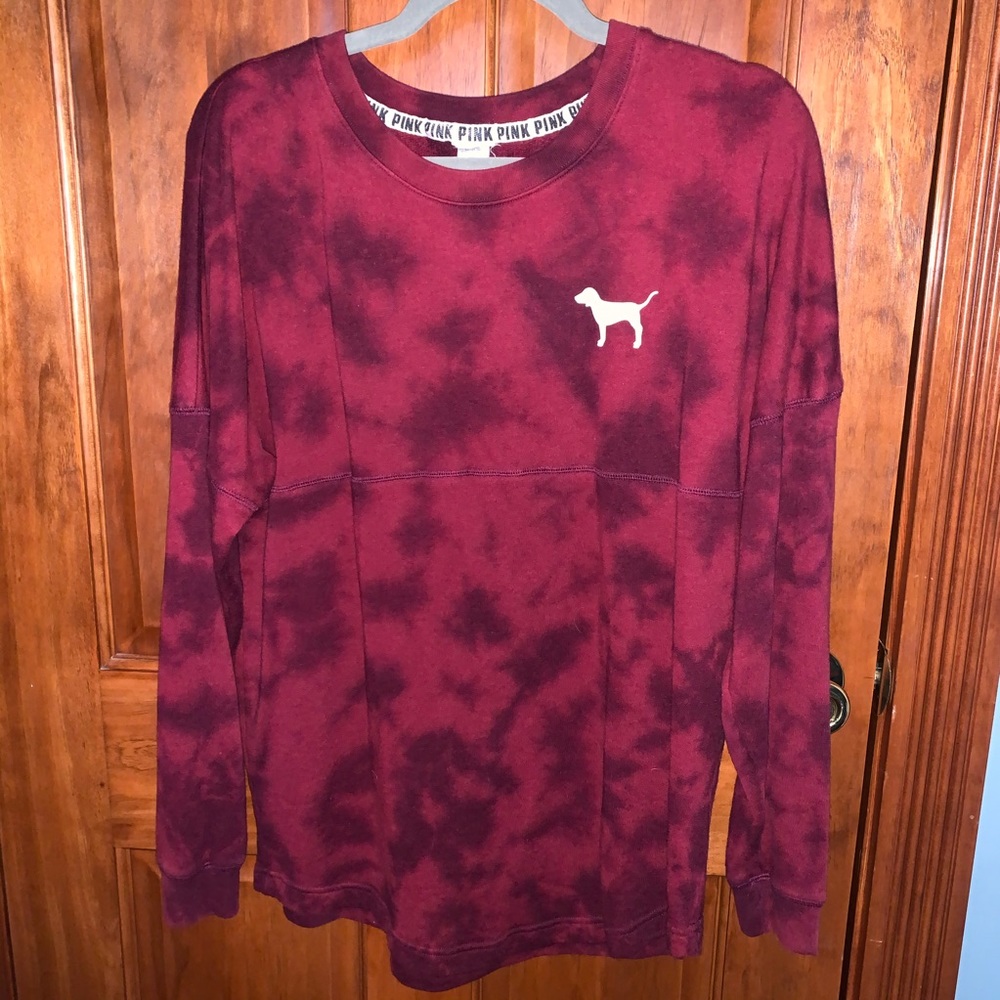 tie dye victoria’s secret pink sweater